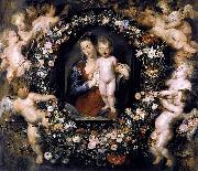 Peter Paul Rubens Madonna on Floral Wreath oil painting reproduction